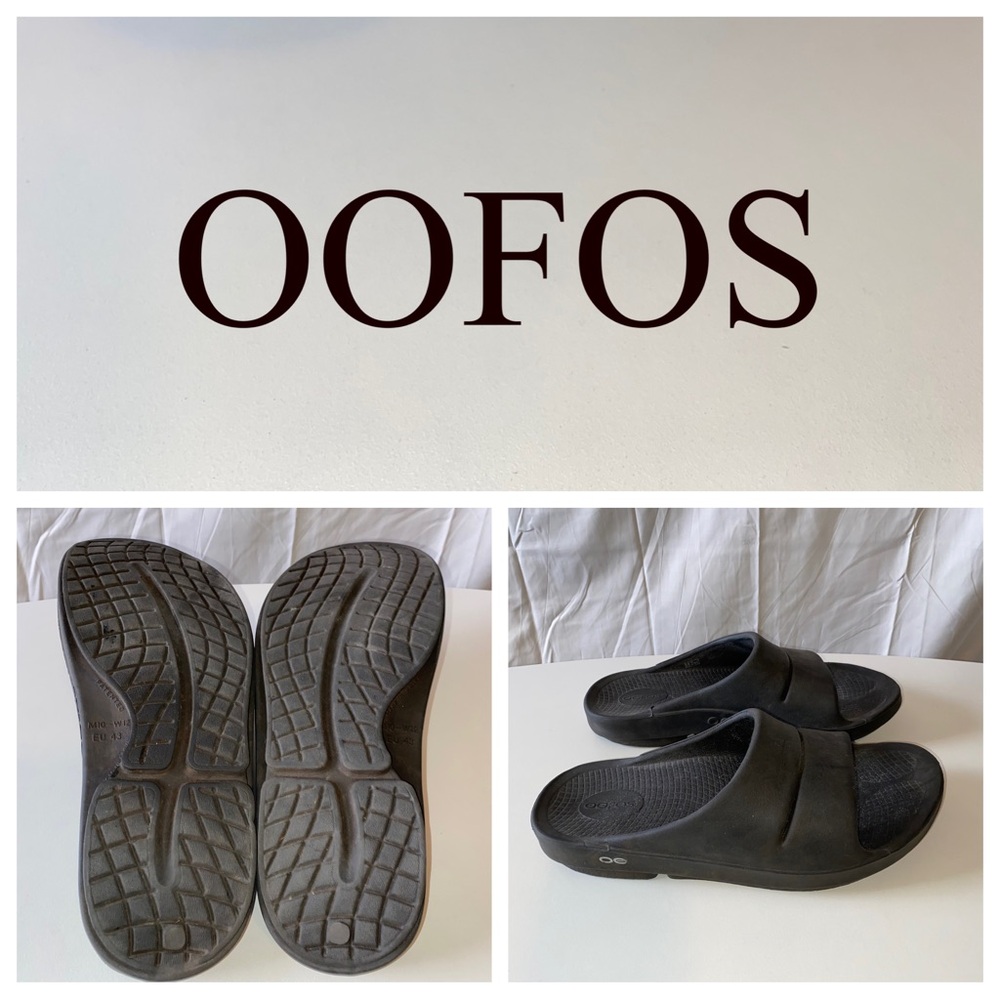 OOFOS Black Ooahh Adult Slide Recovery Comfort Sandals Sz M 10 W 12